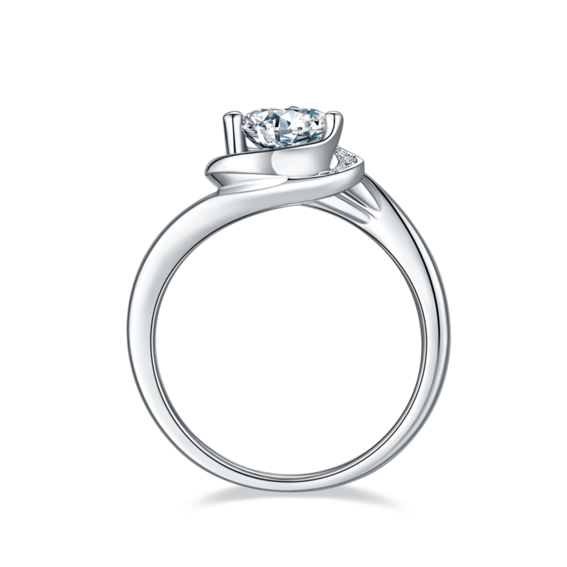 心花怒放S925银镀白金MoissaniteWomen's Ring1ctD级
